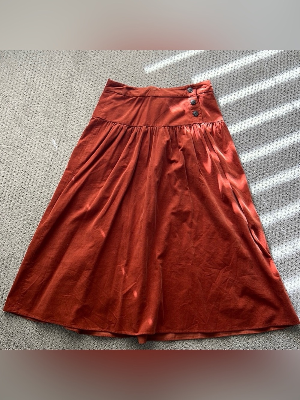 ❗️SOLD❗️100% Cotton Corduroy Midi Skirt